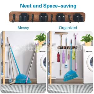 Cross-border bathroom <b>mop</b> holder, <b>wall</b>-mounted, stainless steel, no-drill <b>mop</b> clip, broom holder. - Product Image 3