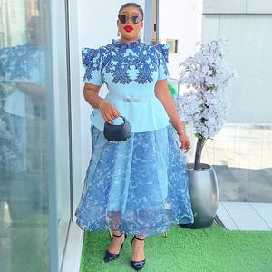 طقم من قطعتين ملابس نسائية أفريقي من ashiki موضة الصيف ، بدلة علوي وبنطلون من dsleeve ، ملابس أفريقي أنيقة للسيدات عالية الشارع - Product Image 5