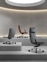 Chaise de bureau ergonomique moderne à dossier haut avec hauteur réglable et structure en acier inoxydable