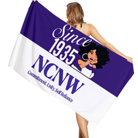 Serviette de plage Sorority Sigma Gamma Rho, design moderne personnalisé, vente en gros, tissu doux, idéale pour les vacances d'été