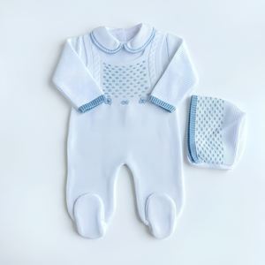 Mameluco de Algodón Estilo Español <span class=keywords><strong>para</strong></span> Recién Nacido con Gorro Bordado, Cuello y Pies Incluidos, Traje de Una Pieza Personalizado - Product Image 6