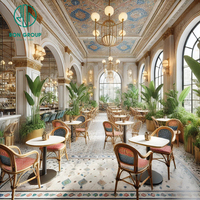 Style français luxueux Design moderne haut de gamme qualité hôtel Restaurant ensembles de meubles commerciaux Table chaise ensembles café