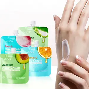 OEM label pribadi SADOER alpukat vitamin C persik lidah buaya pelembab tangan Losion nutrisi musim dingin krim tangan pemutih