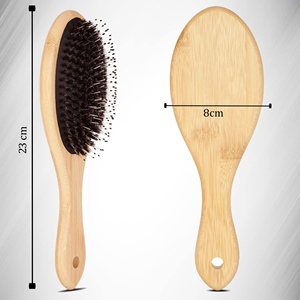 Customizable Bamboo Wood Hair Brush with Laser Type Home Use Air Cushion Boar Bulk Bristle <b>Comb</b> - Product Image 4