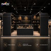 Stand d'exposition modulaire TIANYU en aluminium avec mur en tissu tendu personnalisé pour la promotion de marque lors d'événements portables