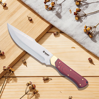 Couteau de chasse à lame fixe en acier à haute teneur en carbone, couteau de survie plein pied pour le camping et le bushcraft, avec manche, vente en gros d'usine