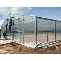 Serre de luxe avec cadre en aluminium avec couverture en polycarbonate de jardin extérieur populaire de grande taille à vendre