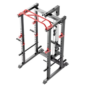 Máquina de <span class=keywords><strong>gimnasio</strong></span> en <span class=keywords><strong>casa</strong></span> con rack para sentadillas, equipo multifuncional de acero con estructura de gantry para press de banca, tríceps y entrenamiento de brazos - Product Image 4