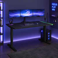 Bureau d'ordinateur moderne télescopique électrique à 3 niveaux AOR avec mémoire, design ergonomique, idéal pour le gaming