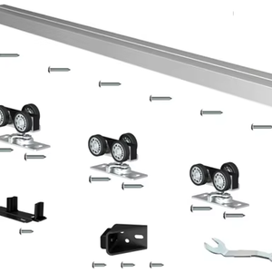 ระบบประตูบานเลื่อนไม้แบบเลื่อนข้าง รางอลูมิเนียม 72 นิ้ว สำหรับตู้เสื้อผ้า - Product Image 2