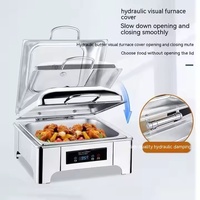 Réchaud de buffet carré simple électrique de luxe d'acier inoxydable pour la restauration de réchauffeurs de nourriture d'hôtel et de restaurant de partie