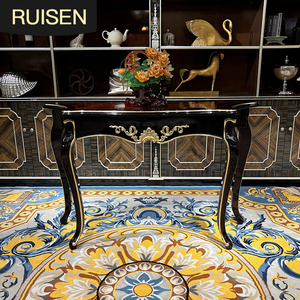Consolle Francese RUI <span class=keywords><strong>SEN</strong></span> in Legno Massello Stile Europeo di Lusso Intagliata Rosso Vino Arredamento per Villa - Product Image 1