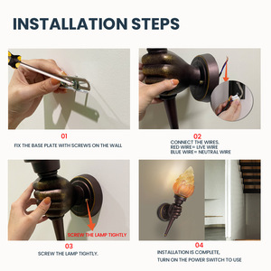 Design unico torcia lampada da parete per Home Bar ristorante all'aperto balcone lampada a parete torcia per scopi decorativi - Product Image 5