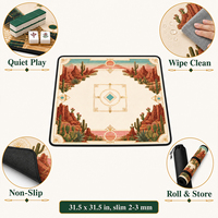 Tapis de jeu de mahjong et de poker en mélamine personnalisé, de luxe, moderne, résistant aux taches, antidérapant, pour 4 joueurs, personnalisable
