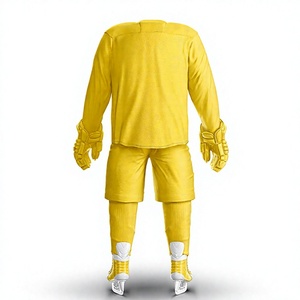 Uniforme de hockey sur glace jaune pour homme LM, impression par sublimation, respirant, 100 % polyester, vêtement de sport, taille adulte, service OEM, broderie - Product Image 3