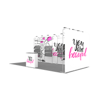 Étagères réglables en aluminium 10x20 pour présentoirs portables, stand d'exposition pour salon professionnel