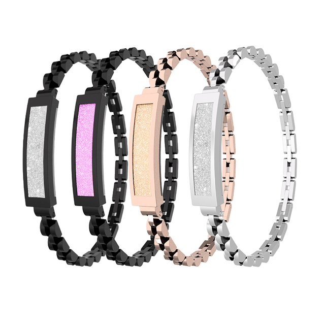 Fashion Smart Band Bracelet Watch Chain Jewelry for Women Heart Rate Blood Oxygen Monitor Rose Gold Zinc Alloy Fitness Tracker