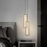 Lustre suspendu moderne carré en acrylique noir 2023, lampes suspendues à Led pour la maison