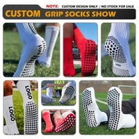 Chaussettes de football antidérapantes à logo personnalisé, faible MOQ, compression respirante, chaussettes d'équipe de football