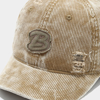 Gorra de béisbol de pana vintage de lujo personalizada al por mayor con parche de letra B, sombrero deportivo retro para moda urbana