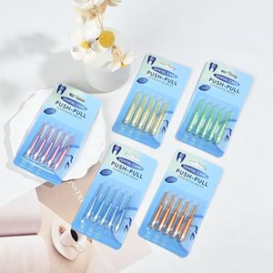 5 paquets de brosses interdentaires de qualité supérieure à marque privée, à pousser et à tirer, pour un soin optimal des gencives, nettoyage des dents, <span class=keywords><strong>cure</strong></span>-dents en <span class=keywords><strong>plastique</strong></span> - Product Image 6