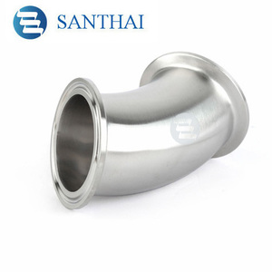 SANTHAI Marque Sanitaire SS304 SS316L En Acier Inoxydable SMS,3A, Dn25 Tri Pince/Soudure, filetage à 90 degrés de Coude De Tuyau de bonne qualité - Product Image 5