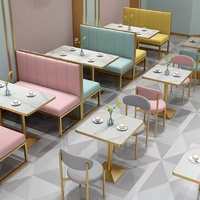 Ensemble de meubles de restaurant moderne, chaise et table de banquet, ensemble de table à manger de luxe, sièges de café, canapé de restauration rapide
