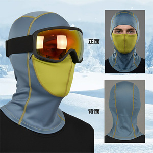 Winter Outdoor Fleece Lined Warm Ski Balaclava Face Mask Unisex Breathable Waterproof Cycling Helmet Liner Color Blocked - Product Image 1