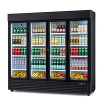Jinfugui Porte en verre commerciale Double température Affichage des boissons Refroidisseur 450L vertical Boisson Réfrigérateur