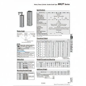 กระบอกลมแบบหมุน MK2TB63-50L ชิ้นส่วนนิวเมติก SMC - Product Image 1