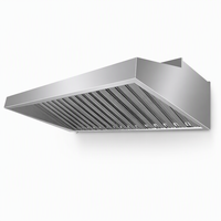 Kap Ventilasi Dapur Komersial Bahan Stainless Steel dengan Filter Baffle untuk Restoran