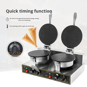 Machine professionnelle électrique artisanale pour cornets <span class=keywords><strong>de</strong></span> crème glacée et cornets croustillants, machine à rouleaux d'œufs double ou simple tête pour stand - Product Image 3