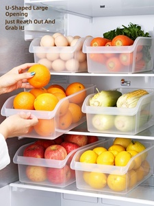 Grande boîte de rangement pour réfrigérateur à ouverture supérieure, conteneur alimentaire en plastique transparent, rectangulaire, 10-20L, pour l'organisation des fruits et des œufs - Product Image 2