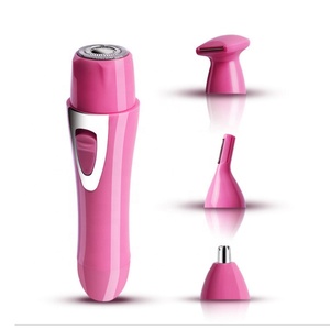 Depiladora Facial Eléctrica 4 en 1, Recortadora de Cejas y Nariz Sin Dolor, Chapada en Oro - Product Image 3