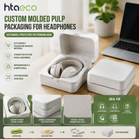 Boîte en fibre moulée sur mesure, emballage durable en fibre de canne à sucre, plateau OEM, insert moulé pour l'électronique grand public haut de gamme