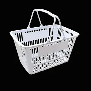 Neue PVC-Körbe zum Einkaufen Picknick Hand White Shopping Basket Bottom