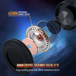 <span class=keywords><strong>Onikuma</strong></span> ชุดหูฟังสำหรับเล่นเกม RGB แบบมีสาย LED <span class=keywords><strong>K19</strong></span>ประสิทธิภาพสูงสุดสำหรับพีซีและนักเล่นเกม PS4สำหรับดีเจกีฬาการบินออดิโอไฟล์ - Product Image 3