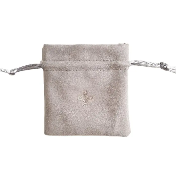 suede jewelry pouch/suede drawstring wine bag