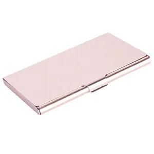 Hot Sale Cheap Custom Logo Brushed Silver Metal Stainless Steel ID Name Credit Business Card Holder Wallet