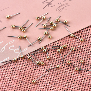 Accessoires de bijouterie, épingles à tête ronde en cuivre pour la fabrication de boucles d'oreilles, paquet de 24 mm - Product Image 4