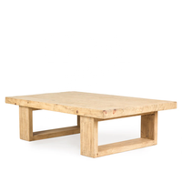 Tables basses en bois massif chinois récupéré, base robuste, style rustique brun clair, tables basses de luxe