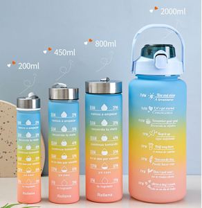 Wholesale 4pcs <b>Set</b> 2000ml Gradient Plastic Water <b>Bottles</b> Portable Frosted 2L Botella De Agua De Plastico for Camping - Product Image 3