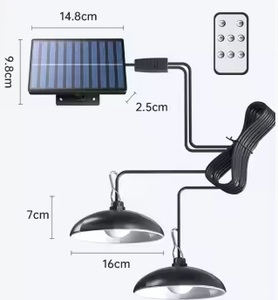 Luz de pared LED <span class=keywords><strong>solar</strong></span> para exteriores con clasificación <span class=keywords><strong>IP65</strong></span> moderna, diseño de 2 cabezales, Control remoto impermeable, Sensor de movimiento PIR para patio de jardín - Product Image 6