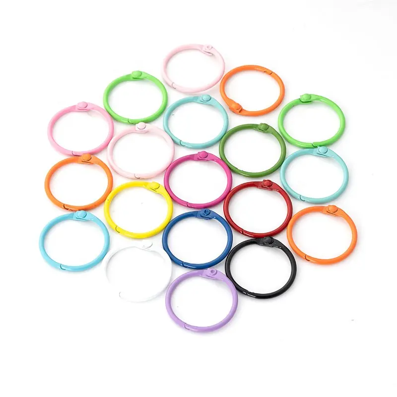 Colorful Metal Binding Ring for Book Home and Office Loose Leaf Binder Rings for Key Chains