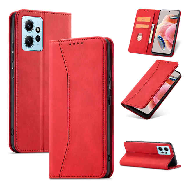 New Magnetic PU Leather Flip Cover for Redmi Note 12 4G, PU Leather Wallet Phone Case for Redmi Note 11 Pro 10 5G 10 4G