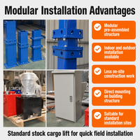 Lift Barang Modular Hidrolik Rel Pandu Indoor Outdoor Pra-Rakit untuk Bangunan Bertingkat Banyak