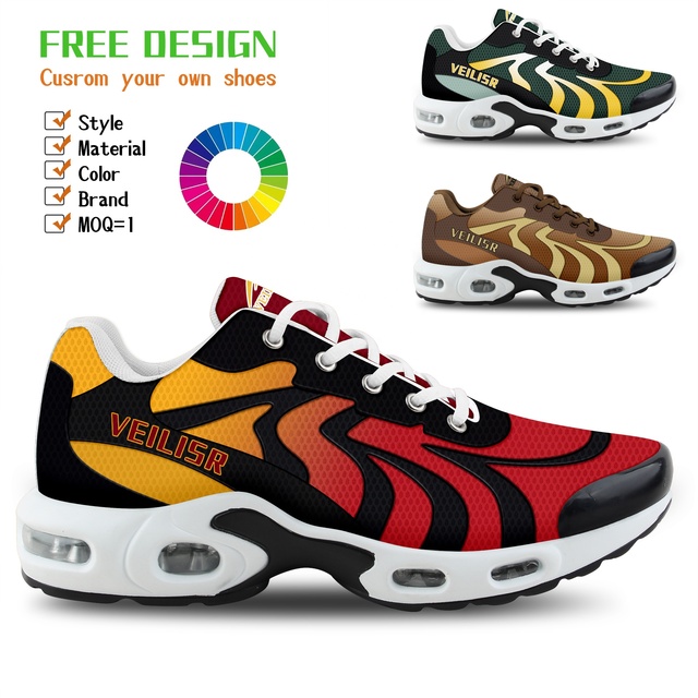 MOQ 1 Custom Logo Sneakers Air Cushioned Fashion Designer Custom Sneakers for Outdoor Running Walking Daily Athletic Sport Shoes