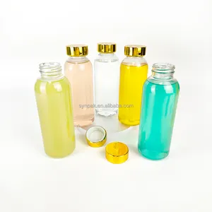 450ml Clear PET Plastic Juice Bottle With Screw Cap Seal Beverage Juice Luxury Packaging