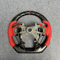 Volant en fibre de carbone standard pour Honda Accord 9ème génération 2013-2017, cuir rouge personnalisé avec design multi-styles
