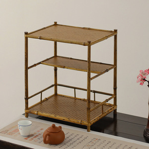 Estante de Té de Bambú Rectangular Tamaño M, Ecológico, para Ceremonia del Té, Almacenamiento de Utensilios de Cocina y Bebidas - Product Image 2